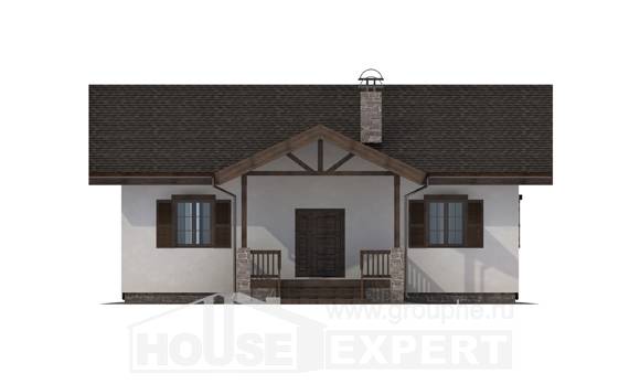 090-002-П Проект одноэтажного дома, компактный дом из кирпича, Приморско-Ахтарск | Проекты домов от House Expert