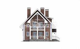 185-003-П Проект двухэтажного дома мансардный этаж и гаражом, средний домик из керамзитобетонных блоков, Кореновск