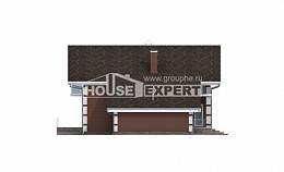 180-001-Л Проект двухэтажного дома мансардой, гараж, небольшой домик из теплоблока, Ейск