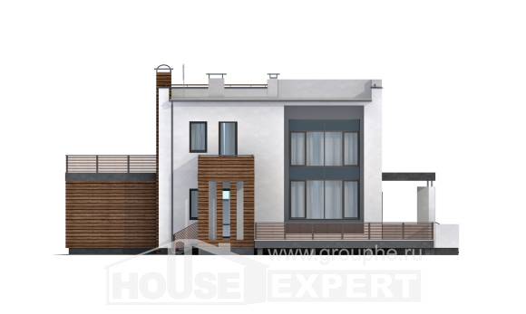 220-003-П Проект двухэтажного дома, гараж, средний дом из теплоблока, Курганинск