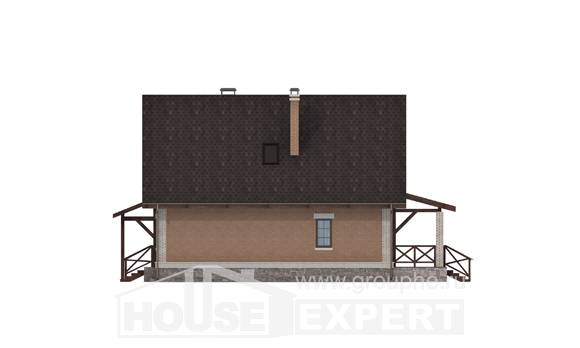 160-011-Л Проект двухэтажного дома с мансардным этажом, недорогой домик из теплоблока, Туапсе