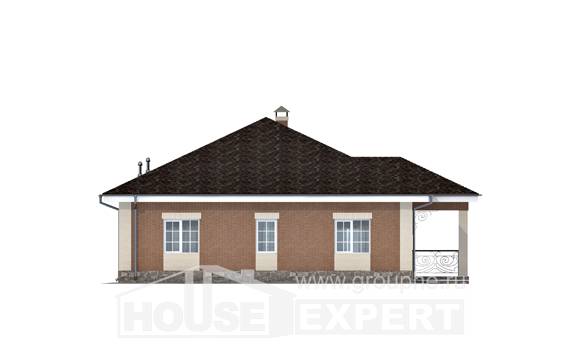 100-004-П Проект одноэтажного дома, скромный загородный дом из блока, Геленджик | Проекты домов от House Expert
