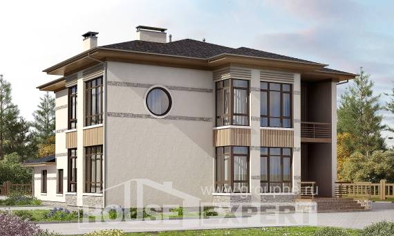345-001-П Проект двухэтажного дома, красивый дом из пеноблока, Приморско-Ахтарск