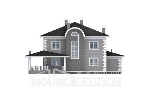 245-004-Л Проект двухэтажного дома и гаражом, простой коттедж из кирпича, Крымск