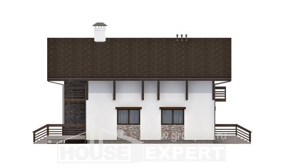 280-001-П Проект двухэтажного дома с мансардным этажом, гараж, большой дом из кирпича, Сочи