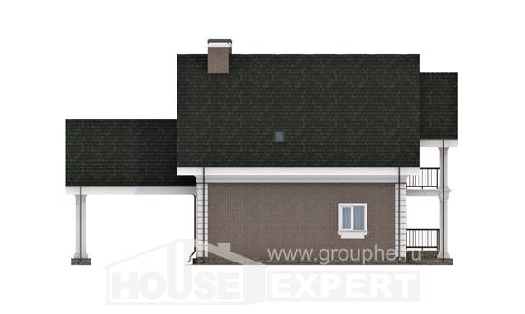 140-003-П Проект двухэтажного дома с мансардным этажом и гаражом, недорогой загородный дом из бризолита, Приморско-Ахтарск