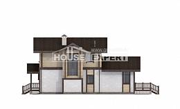 190-004-П Проект двухэтажного дома с мансардным этажом и гаражом, современный коттедж из теплоблока из дерева, Кореновск