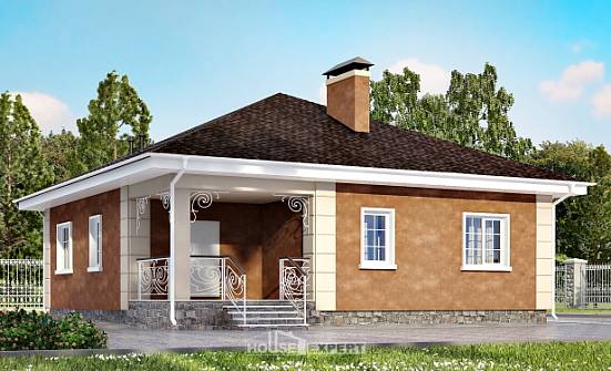 100-001-Л Проект одноэтажного дома, недорогой загородный дом из керамзитобетонных блоков, Апшеронск