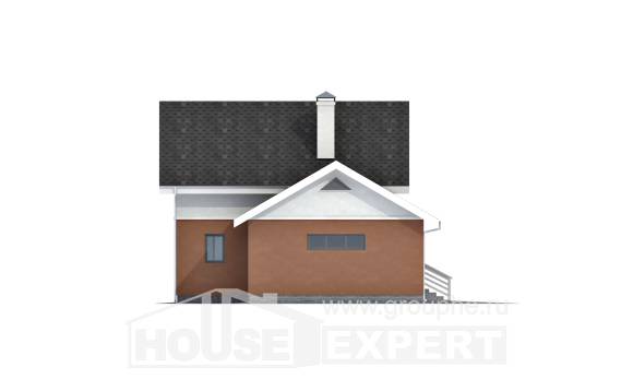 120-002-Л Проект двухэтажного дома с мансардой и гаражом, доступный коттедж из блока, Абинск