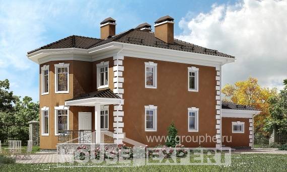150-006-П Проект двухэтажного дома и гаражом, доступный домик из пеноблока Кропоткин | Проекты домов от House Expert
