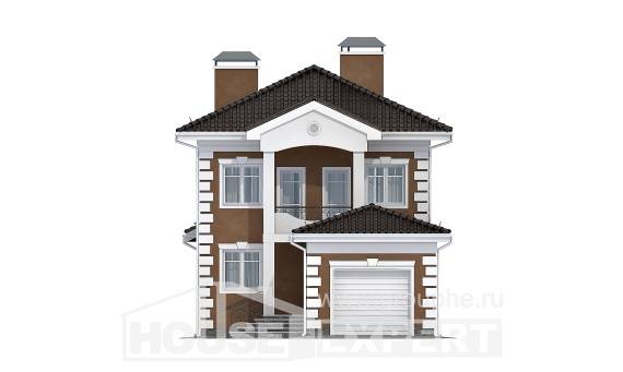 150-006-П Проект двухэтажного дома, гараж, доступный загородный дом из керамзитобетонных блоков Темрюк | Проекты домов от House Expert