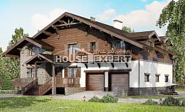 440-001-П Проект трехэтажного дома мансардой, гараж, красивый домик из кирпича, Курганинск