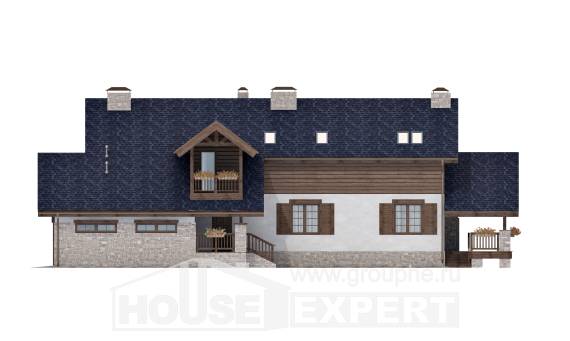 280-003-Л Проект двухэтажного дома мансардой, гараж, большой дом из пеноблока, Кореновск