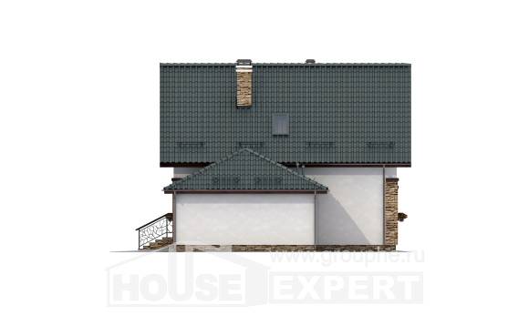 160-005-П Проект двухэтажного дома мансардный этаж, гараж, доступный коттедж из бризолита, Курганинск