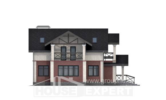160-014-Л Проект двухэтажного дома, простой загородный дом из поризованных блоков, Туапсе