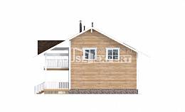 130-001-П Проект двухэтажного дома с мансардой, уютный загородный дом из бревен, Абинск