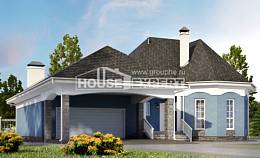 180-007-Л Проект двухэтажного дома с мансардой и гаражом, классический загородный дом из бризолита, Геленджик