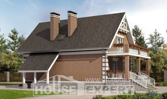 200-009-Л Проект трехэтажного дома с мансардой, гараж, современный домик из теплоблока, Новороссийск
