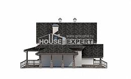 160-002-Л Проект двухэтажного дома мансардный этаж и гаражом, бюджетный домик из поризованных блоков, Кореновск