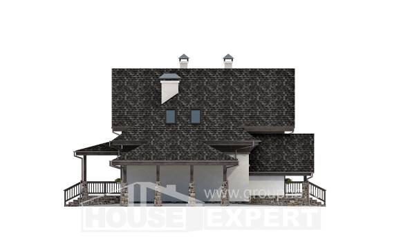 160-002-Л Проект двухэтажного дома мансардный этаж и гаражом, бюджетный домик из поризованных блоков, Кореновск