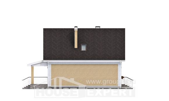 130-004-П Проект двухэтажного дома мансардой, бюджетный загородный дом из поризованных блоков, Ейск