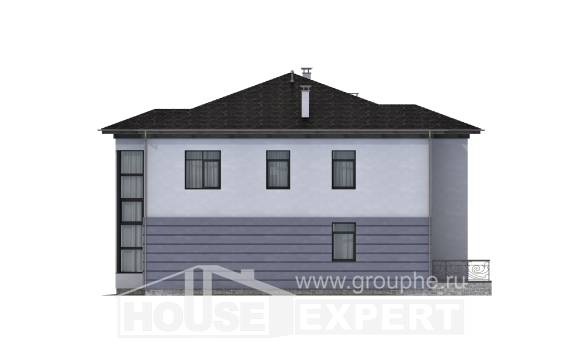 300-006-Л Проект двухэтажного дома, гараж, классический коттедж из кирпича, Горячий Ключ