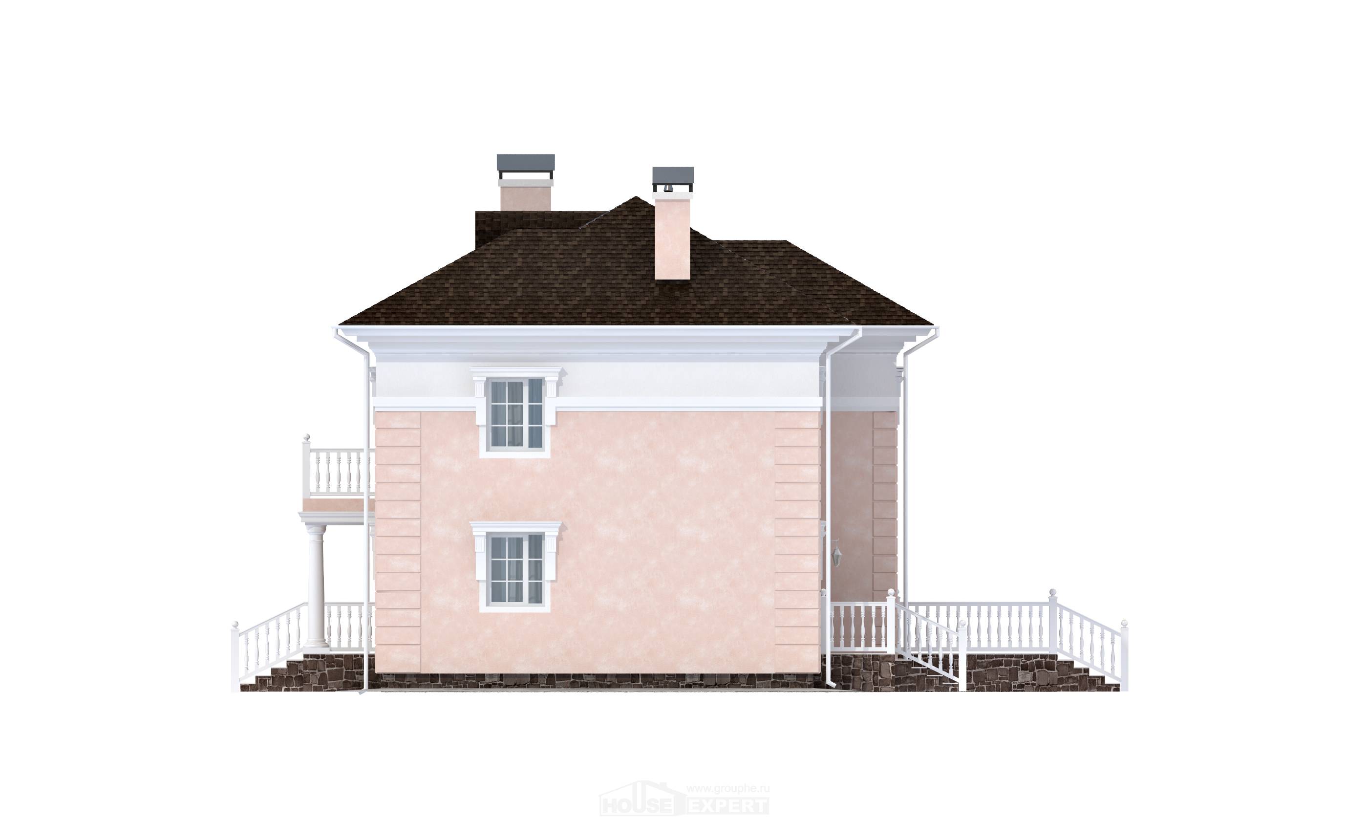 155-005-Л Проект двухэтажного дома, небольшой загородный дом из арболита, Анапа