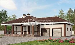 160-015-П Проект одноэтажного дома, гараж, красивый домик из керамзитобетонных блоков, Анапа