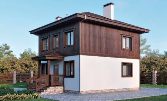 100-006-Л Проект двухэтажного дома, простой домик из бризолита, Кореновск