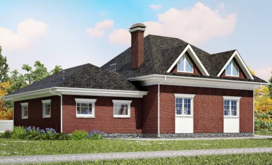290-002-П Проект двухэтажного дома мансардой и гаражом, красивый дом из поризованных блоков, Анапа