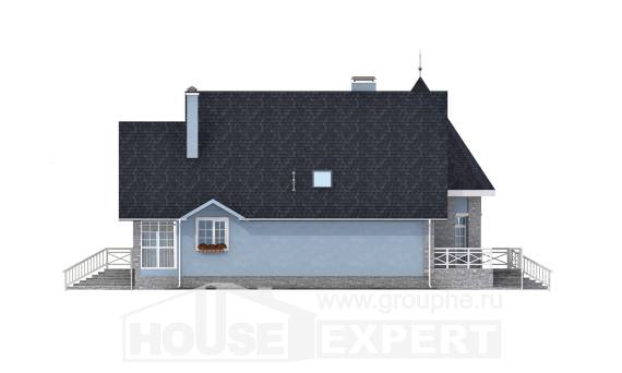 170-003-П Проект двухэтажного дома с мансардой, красивый дом из поризованных блоков, Геленджик