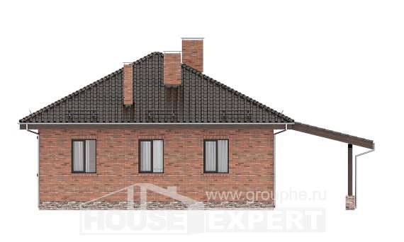 070-006-Л Проект одноэтажного дома, простой коттедж из керамзитобетонных блоков, Тихорецк