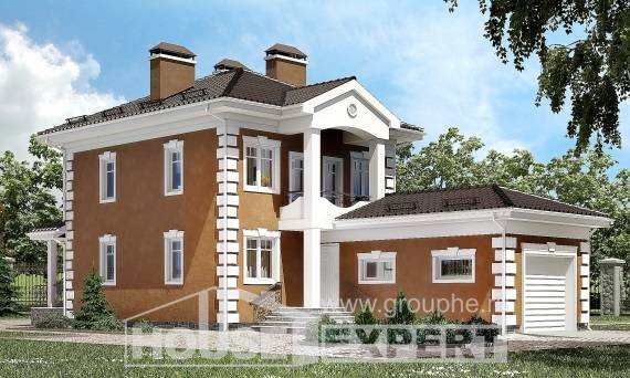 150-006-П Проект двухэтажного дома, гараж, уютный загородный дом из поризованных блоков Ейск | Проекты домов от House Expert